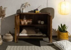 Buffet 94x46 Manguier Laqué Brun STILMÖBEL #125 -Massivmoebel24 09 330 823 0025 4