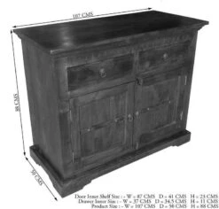 Buffet 107x50 Acacia Laqué Nougat OXFORD #424 -Massivmoebel24 09 331 620 4704 8