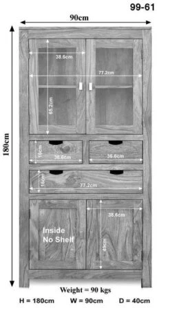 Buffet 90x40 Acacia Blanchi Blanc NATURE WHITE #61 10 Buffet 90x40 Acacia Blanchi Blanc NATURE WHITE #61 -Massivmoebel24 09 340 552 0061 8