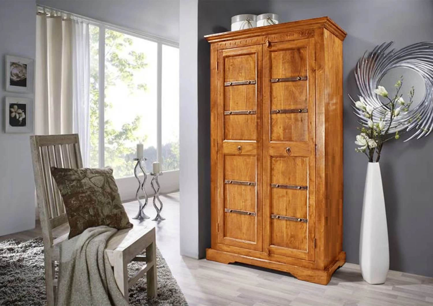 Armoire 97x50 Acacia Laqué Miel OXFORD #0401 1 Armoire 97x50 Acacia Laqué Miel OXFORD #0401