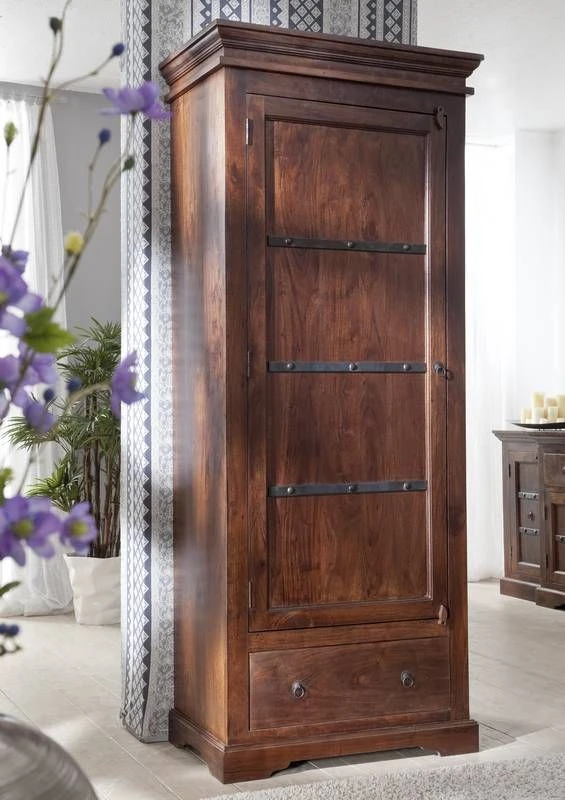 Armoire 80x40x193 Acacia Laqué Nougat OXFORD #900 1 Armoire 80x40x193 Acacia Laqué Nougat OXFORD #900