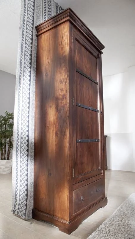 Armoire 80x40x193 Acacia Laqué Nougat OXFORD #900 2 Armoire 80x40x193 Acacia Laqué Nougat OXFORD #900 – Image 2