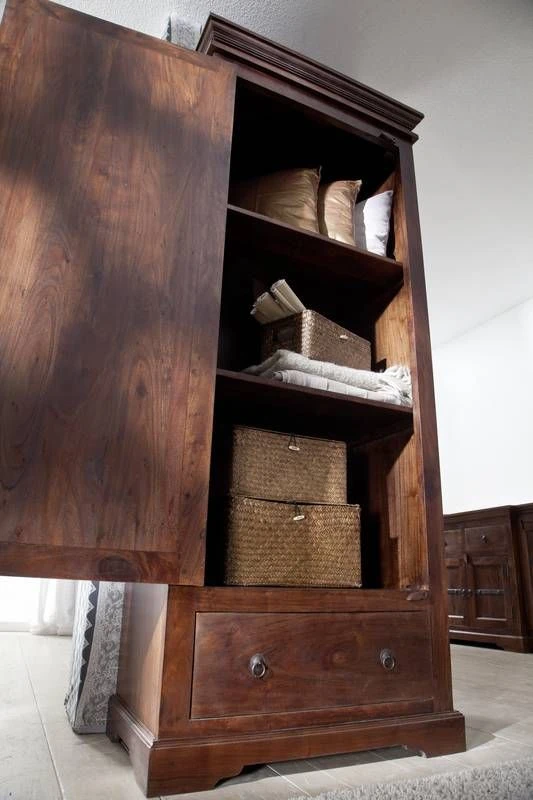 Armoire 80x40x193 Acacia Laqué Nougat OXFORD #900 4 Armoire 80x40x193 Acacia Laqué Nougat OXFORD #900 – Image 4