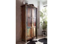 Armoire 90x45 Bois De Récupération Laqué Multicolore FABLE #12