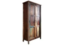 Armoire 90x45 Bois De Récupération Laqué Multicolore FABLE #12 -Massivmoebel24 09 340 751 0012 9