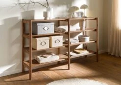 Étagère Acacia 160x40x100 Naturel Laqué KOPENHAGEN #125 -Massivmoebel24 09 350 493 1025 03