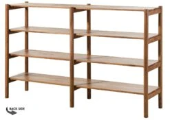 Étagère Acacia 160x40x100 Naturel Laqué KOPENHAGEN #125 -Massivmoebel24 09 350 493 1025 10