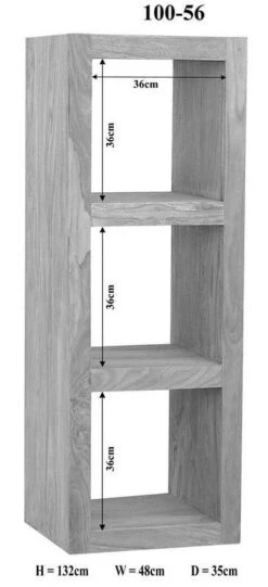 Étagère 48x35 Palissandre Huilé Gris Taupe NATURE GREY #56 -Massivmoebel24 09 350 550 0056 8