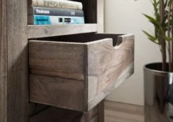 Étagère 55x37 Palissandre Huilé Gris Taupe NATURE GREY #154 -Massivmoebel24 09 350 550 0154 5