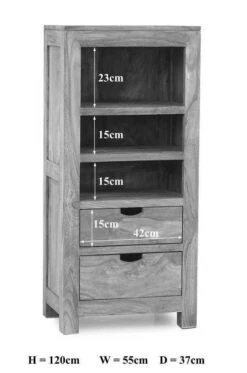 Étagère 55x37 Palissandre Huilé Gris Taupe NATURE GREY #154 -Massivmoebel24 09 350 550 0154 8