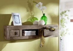 Étagère Murale 84x25 Palissandre Huilé Gris Taupe NATURE GREY #060