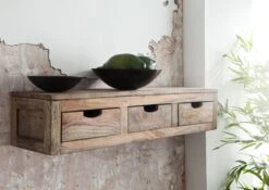 Étagère Murale 98x25 Palissandre Huilé Gris Taupe NATURE GREY #067