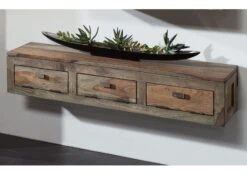 Étagère Murale 98x25 Palissandre Huilé Gris Taupe NATURE GREY #068