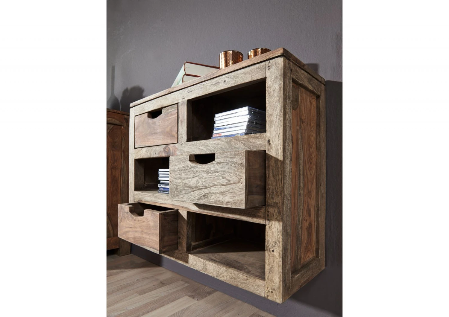 Étagère Murale 66x25 Palissandre Huilé Gris Taupe NATURE GREY #069 4 Étagère Murale 66x25 Palissandre Huilé Gris Taupe NATURE GREY #069 – Image 4