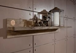 Étagère Murale 98x25 Palissandre Huilé Gris Taupe NATURE GREY #0109