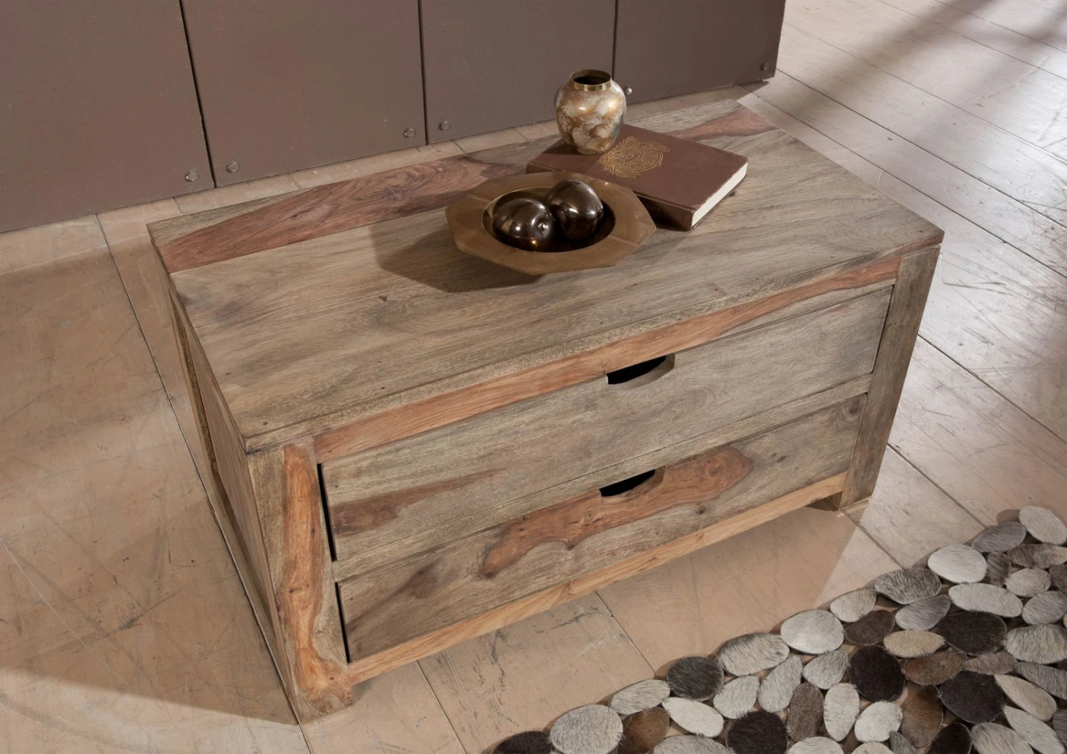 Petite Commode 87x45 Palissandre Huilé Gris Taupe NATURE GREY #0124 2 Petite Commode 87x45 Palissandre Huilé Gris Taupe NATURE GREY #0124 – Image 2