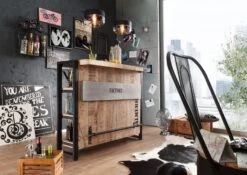 Meuble Bar 120x45 Manguier Brut Imprimé Bois Naturel FACTORY #140