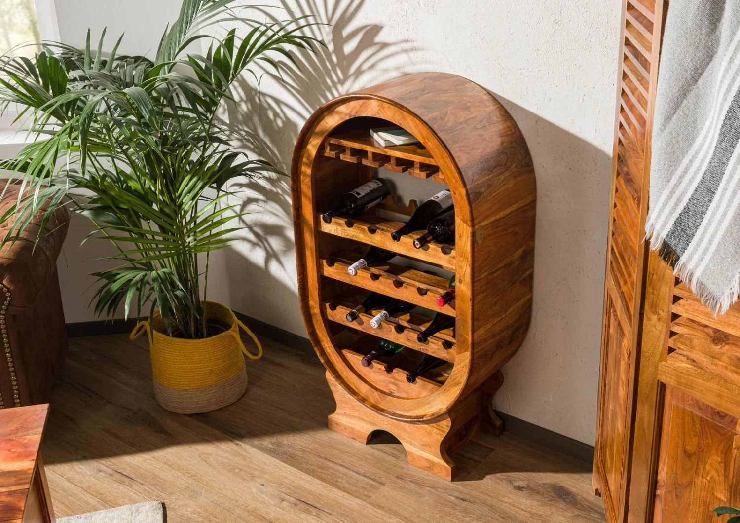 Étagère à Vin 67x35 Acacia Laqué Miel OXFORD #0533 2 Étagère à Vin 67x35 Acacia Laqué Miel OXFORD #0533 – Image 2