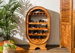 Étagère à Vin 67x35 Acacia Laqué Miel OXFORD #0533 10 Étagère à Vin 67x35 Acacia Laqué Miel OXFORD #0533 -Massivmoebel24 09 350 610 0P45 3