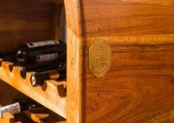 Étagère à Vin 67x35 Acacia Laqué Miel OXFORD #0533 12 Étagère à Vin 67x35 Acacia Laqué Miel OXFORD #0533 -Massivmoebel24 09 350 610 0P45 5