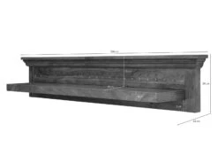 Étagère Murale 124x22 Acacia Laqué Nougat OXFORD #334 -Massivmoebel24 09 350 620 0134 08