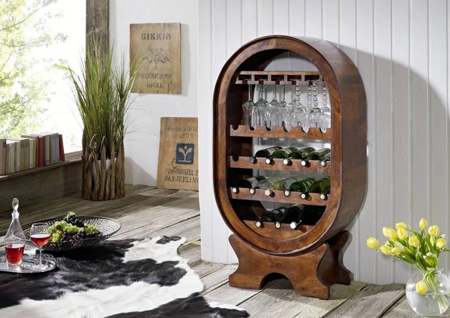 Étagère à Vin 67x35 Acacia Laqué Nougat OXFORD #533 1 Étagère à Vin 67x35 Acacia Laqué Nougat OXFORD #533