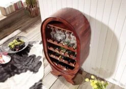 Étagère à Vin 67x35 Acacia Laqué Nougat OXFORD #533 7 Étagère à Vin 67x35 Acacia Laqué Nougat OXFORD #533 -Massivmoebel24 09 350 620 0P45 3