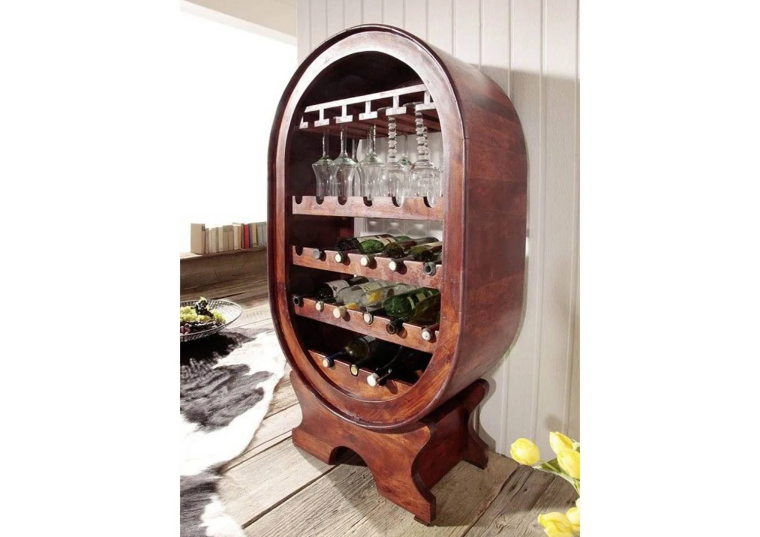 Étagère à Vin 67x35 Acacia Laqué Nougat OXFORD #533 4 Étagère à Vin 67x35 Acacia Laqué Nougat OXFORD #533 – Image 4