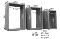Étagère Murale 45x20 Palissandre Teinté Smoked Cherry Lot 3 Pièces TORONTO #142 -Massivmoebel24 09 350 665 0043 8