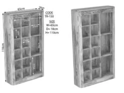 Étagère à CD/DVD 65x18 Palissandre Teinté Smoked Cherry TORONTO #150 -Massivmoebel24 09 350 665 0051 8