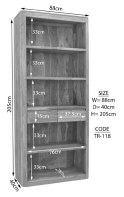 Étagère 88x40 Palissandre Ciré Noisette TORONTO #218 -Massivmoebel24 09 350 665 1018 8