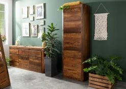 Armoire Penderie 70x37 Palissandre Ciré Noisette TORONTO #236