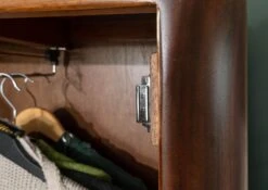 Armoire Penderie 70x37 Palissandre Ciré Noisette TORONTO #236 -Massivmoebel24 09 350 665 1036 6