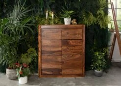 Commode 100x37 Palissandre Ciré Noisette TORONTO #238 -Massivmoebel24 09 350 665 1038 3