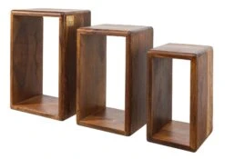 Étagère Murale 45x20 Palissandre Ciré Noisette Lot 3 Pièces TORONTO #242 -Massivmoebel24 09 350 665 1042 9