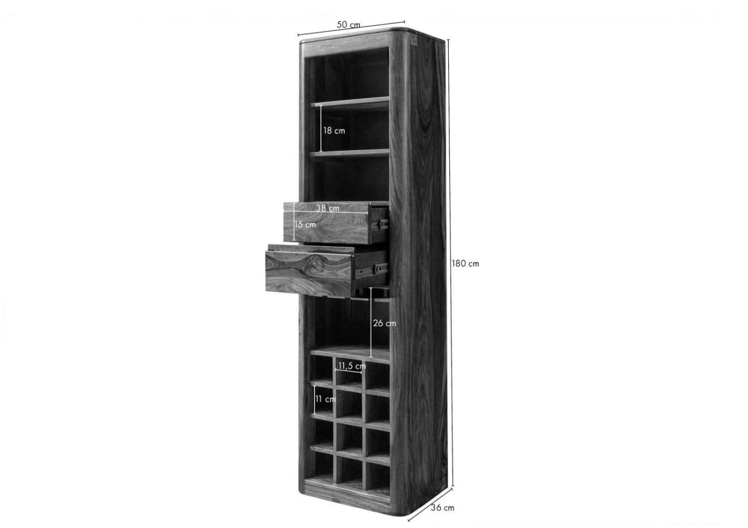 Étagère à Vin 50x36 Palissandre Ciré Noisette TORONTO #249 8 Étagère à Vin 50x36 Palissandre Ciré Noisette TORONTO #249 – Image 8