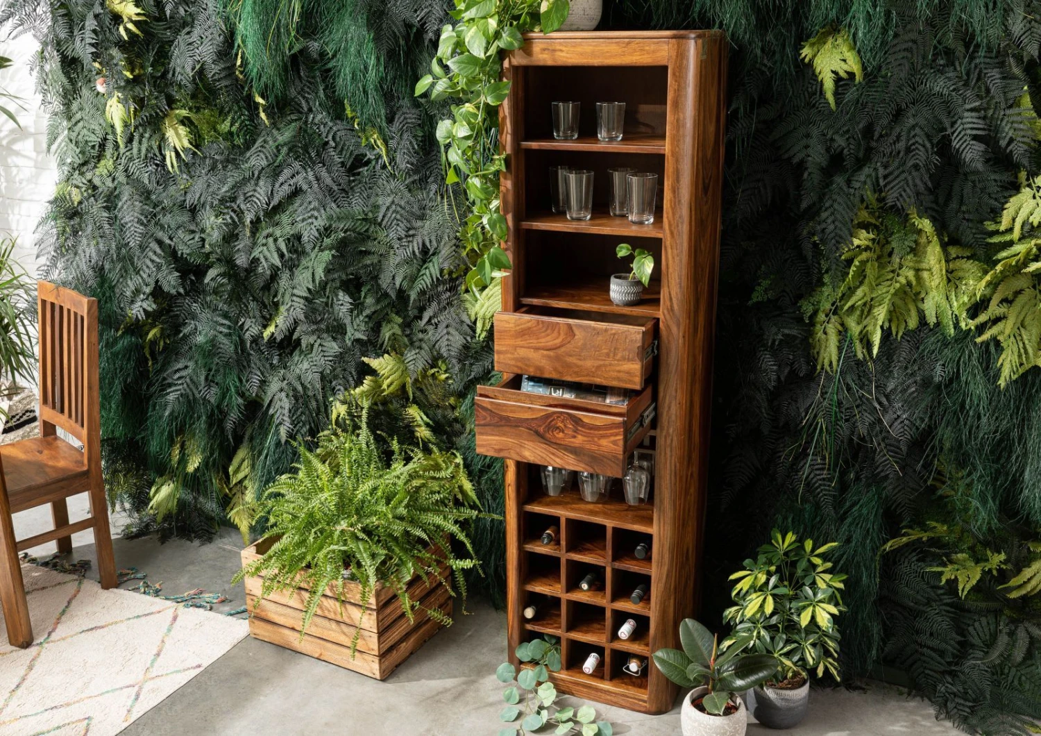 Étagère à Vin 50x36 Palissandre Ciré Noisette TORONTO #249 4 Étagère à Vin 50x36 Palissandre Ciré Noisette TORONTO #249 – Image 4