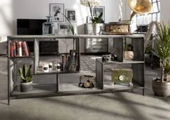 Étagère 183x40 Manguier Laqué Gris HEAVY INDUSTRY #106 8 Étagère 183x40 Manguier Laqué Gris HEAVY INDUSTRY #106 -Massivmoebel24 09 350 677 0004 3
