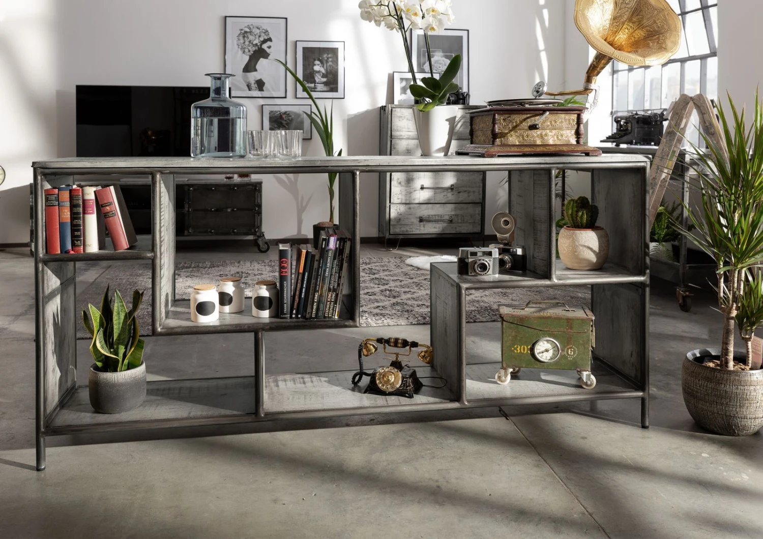 Étagère 183x40 Manguier Laqué Gris HEAVY INDUSTRY #106 3 Étagère 183x40 Manguier Laqué Gris HEAVY INDUSTRY #106 – Image 3