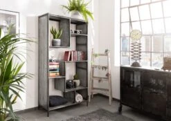 Étagère 90x40 Manguier Laqué Gris HEAVY INDUSTRY #107