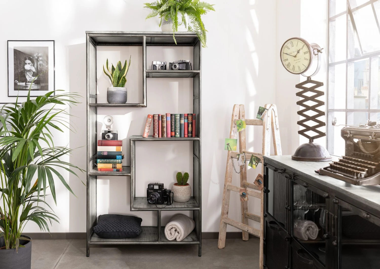 Étagère 90x40 Manguier Laqué Gris HEAVY INDUSTRY #107 2 Étagère 90x40 Manguier Laqué Gris HEAVY INDUSTRY #107 – Image 2