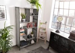 Étagère 90x40 Manguier Laqué Gris HEAVY INDUSTRY #107 9 Étagère 90x40 Manguier Laqué Gris HEAVY INDUSTRY #107 -Massivmoebel24 09 350 677 0005 3
