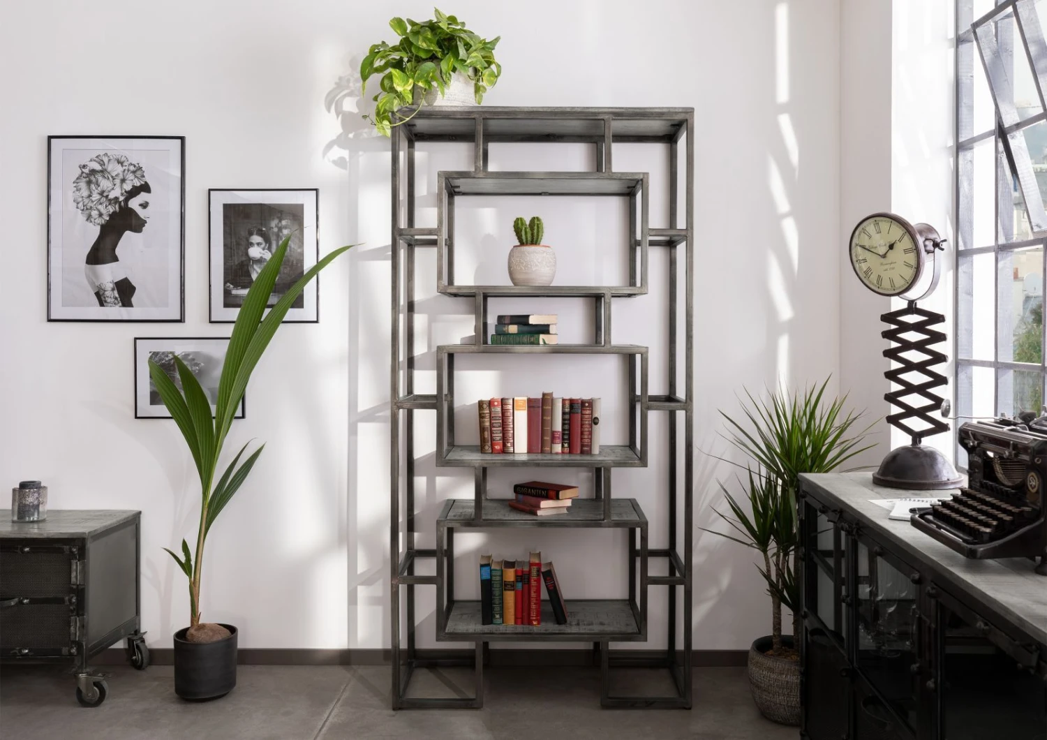 Étagère 100x40 Manguier Laqué Gris HEAVY INDUSTRY #108 2 Étagère 100x40 Manguier Laqué Gris HEAVY INDUSTRY #108 – Image 2