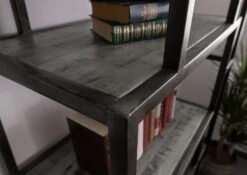 Étagère 100x40 Manguier Laqué Gris HEAVY INDUSTRY #108 12 Étagère 100x40 Manguier Laqué Gris HEAVY INDUSTRY #108 -Massivmoebel24 09 350 677 0010 4