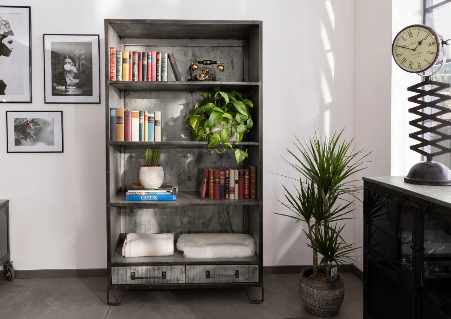 Étagère 100x45 Manguier Laqué Gris HEAVY INDUSTRY #113 3 Étagère 100x45 Manguier Laqué Gris HEAVY INDUSTRY #113 – Image 3