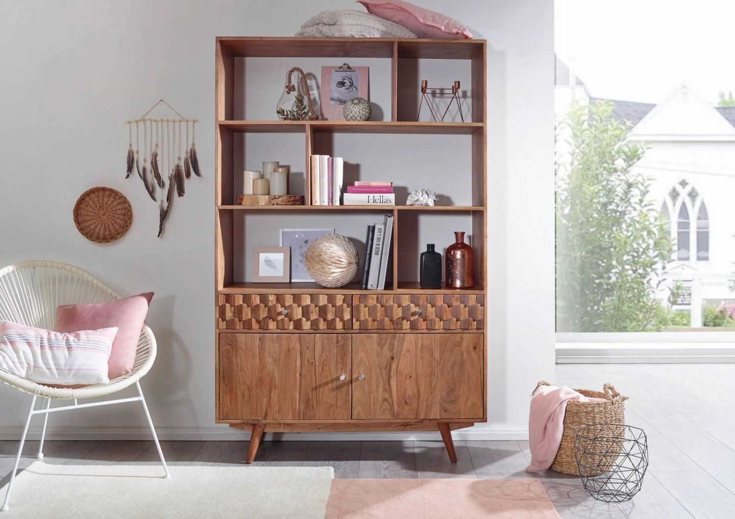 Étagère 115x42 Acacia Laqué Bois Naturel MOSAYK #104 2 Étagère 115x42 Acacia Laqué Bois Naturel MOSAYK #104 – Image 2