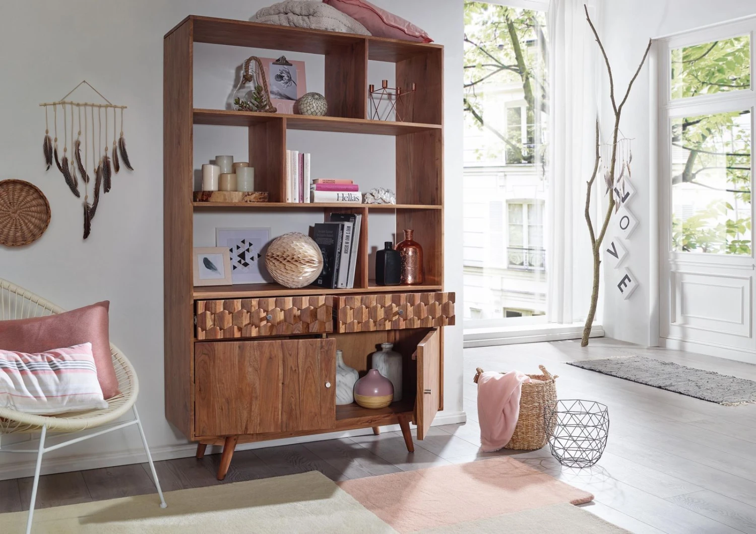 Étagère 115x42 Acacia Laqué Bois Naturel MOSAYK #104 3 Étagère 115x42 Acacia Laqué Bois Naturel MOSAYK #104 – Image 3