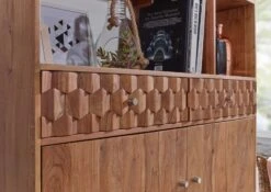 Étagère 115x42 Acacia Laqué Bois Naturel MOSAYK #104 9 Étagère 115x42 Acacia Laqué Bois Naturel MOSAYK #104 -Massivmoebel24 09 350 689 0104 4