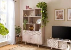 Étagère 115x42 Acacia Laqué Blanc MOSAYK #204