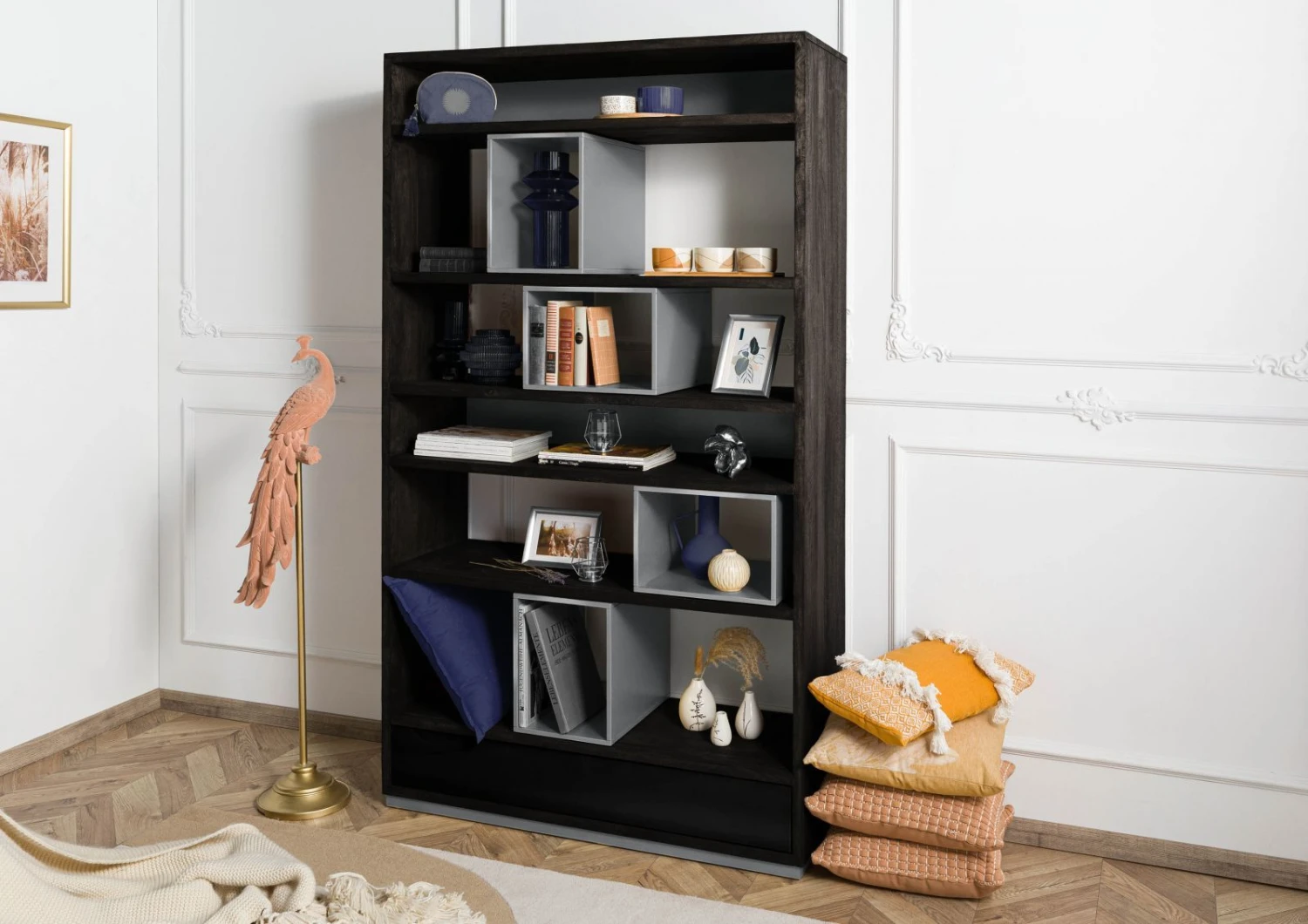 Paravento 111x40x193 Bois De Manguier Gris Huilé CHICAGO # 211 2 Paravento 111x40x193 Bois De Manguier Gris Huilé CHICAGO # 211 – Image 2